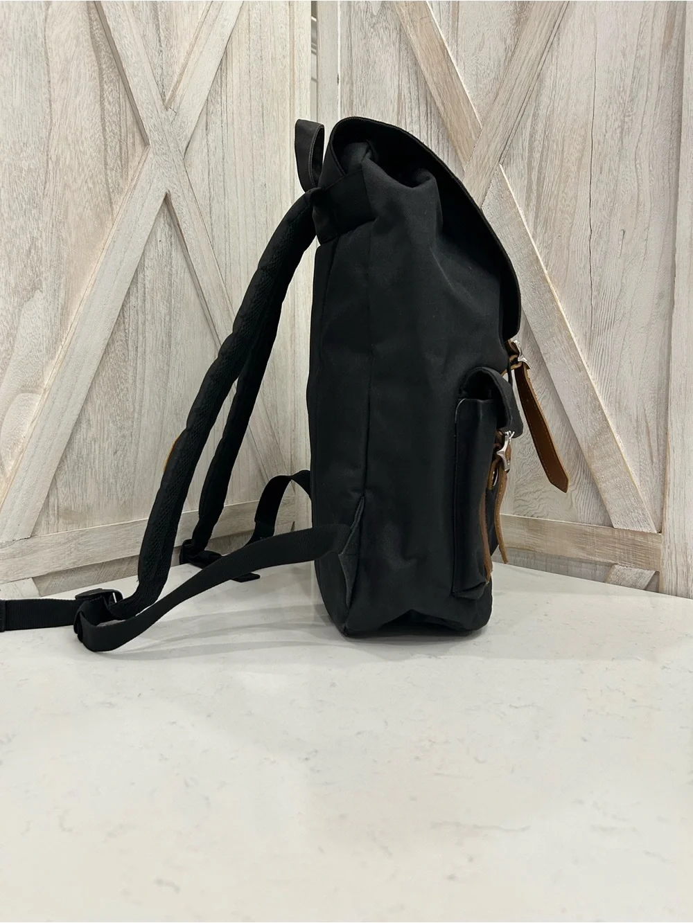 Herschel Supply Company Black Backpack with Brown Trim